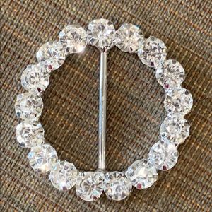 Round buckle slider rhinestone silver invitation